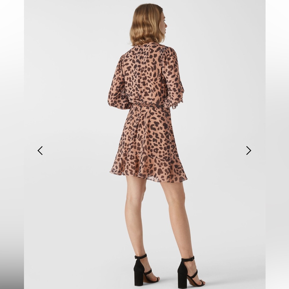Whistles Brushed Cheetah Flippy Dress Sz 8 - Picture 3 of 9